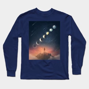 moon phases scene Long Sleeve T-Shirt